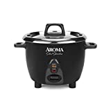 Aroma Housewares Select Stainless Rice Cooker & Warmer with Uncoated Inner Pot, 6-Cup(cooked)/ 1.2Qt, ARC-753SGB, Black