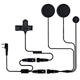 BAOFENG Helmet Kit 2 PIN Full Face Motorcycle Headset Earpiece Mic Ken Wood/WOU Xun/Pu Xing/Lin ton Two Way Radio Walkie Talkie, Black