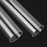 4PCS Rigid PETG Tube 50mm (2") OD x 2mm Wall Thickness, 16.5" Length PC Rigid Round Clear Tubing Unbreakable Polycarbonate Tubing Chemical Resistant Clear Tube