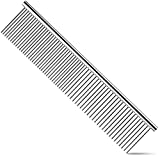 Dog Comb, Cat Comb with Rounded and Smooth Ends Stainless Steel Teeth, Professional Grooming Tool for Removes Tangles and Knots, Pet Comb for Long and Short Haired Dogs, Cats and Other Pets