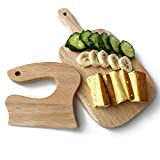 Montessori kitchen tools for toddlers, Safe Wooden Kids Knife & Cutting Board Sets Basic Life skills Veggies Fruits Avocado Banana Cooking Kitchen Chopping Tools for Toddlers 345-12 Years Old