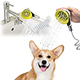 Wondurdog Quality Sink Faucet Pet Wash Kit with Splash Shield Handle and Rubber Grooming Teeth. Designed for Kitchen, Bathroom, Utility & Laundry Sink Faucets. Bonus Garden Hose Attachment Included.