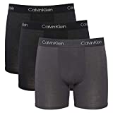 Calvin Klein Men's 3-Pack Cotton Modal Boxer Briefs - Black/Grey/Black - Medium
