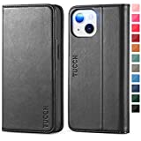 TUCCH Case for iPhone 13 Wallet Case 5G, Premium PU Leather Flip Folio Cover with [3 Card Slots], Stand Book Design [Shockproof TPU Interior Case] Compatible with iPhone 13 6.1-inch 2021, Black