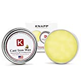 Knapp Made Cast Iron Seasoning Wax and Carbon Steel Seasoning Wax - Unique Blend of Natural Oils and Beeswax - Restore Cast Iron, Steel, Cutting Board, Kitchenware.Wood Seasoning Beeswax for furniture