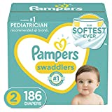 Diapers Size 2, 186 Count - Pampers Swaddlers Disposable Baby Diapers (Packaging & Prints May Vary)