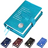 Double AA Big Book Cover & 12 Steps & 12 Traditions | by Galileo | Perfect Gift | Alcoholics Anonymous (Serenity Prayer/Coin Pocket/Ocean Turquoise)