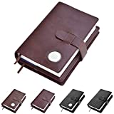 Double AA Big Book Cover & 12 Steps & 12 Traditions | Medallion Holder | by Galileo | Perfect Gift | Alcoholics Anonymous (Plain/Coin Pocket/Brown)