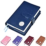 Double AA Big Book Cover & 12 Steps & 12 Traditions | Medallion Holder | by Galileo | Perfect Gift | Alcoholics Anonymous (Plain/Coin Pocket/Navy Blue)