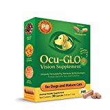 Ocu-GLO PB Vision Supplement for Small Dogs & Cats – Easy to Administer Powder Blend with Lutein, Omega-3 Fatty Acids, Grape Seed Extract and Antioxidants to Promote Eye Health, 30ct Sprinkle Capsules