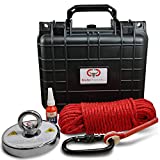Brute Magnetics | 1200 lb Pull Force Magnet Fishing Kit | Brute Box Carry Case, 4.72" Neodymium Magnet, Rope, Carabiner, and Threadlocker