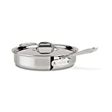 All-Clad D3 3-Ply Stainless Steel Saut Pan with Lid 3 Quart Induction Oven Broil Safe 600F Pots and Pans, Cookware