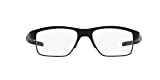 Oakley Men's OX3128 Crosslink Switch Metal Rectangular Prescription Eyeglass Frames, Satin Black/Demo Lens, 53 mm