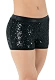 Balera Dance Shorts with Sequins and Metallic Waistband Black Adult X-Large