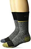 Carhartt mens Force Performance Steel Toe Crew 2 Pair Pack Casual Sock, Black, Grey, Yellow, Blue, Large US