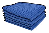 The Rag Company - Dry Me A River - Professional Korean 70/30 Blend, Microfiber Waffle-Weave, Drying & Detailing Towels, Soft Suede Edges, 390gsm, 16in x 24in, Royal Blue (3-Pack)