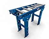 Roller Stand - Conveyor Style, 12" Wide x 3' Long with 1.5" Diameter Galvanized Steel Rollers. Adjustable Height.
