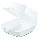 Mr Miracle 6 Inch Foam Clamshell Container for Takeout / Carryout. Pack of 50. Model MM-60HT1-50PK/A