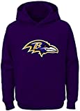 NFL Youth Team Color Performance Primary Logo Pullover Sweatshirt Hoodie (Medium 10/12, Baltimore Ravens Purple)