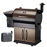 Z GRILLS Wood Pellet Grill Smoker with Digital Controls, Cover, 700 sq. in. Cooking Area for Outdoor BBQ, Smoke, Bake and Roast, 700D,Brown