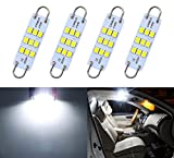 iBrightstar Newest 9-30V Extremely Bright 561 562 567 564 Festoon Error Free 1.73" 44mm LED Bulbs for Interior Map Dome Luggage Compartment Lights, White