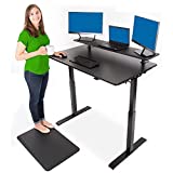 Stand Steady Tranzendesk Power 48 Inch Standing Desk w/Clamp On Shelf -Electric, Height Adjustable, Sit to Stand Up Workstation - Quietly Go from Sitting to Standing w/Easy Tap Lever (27.5 x 47.5)