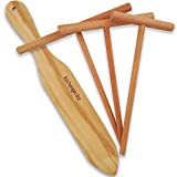 Crepe Spreader Sticks & Spatula - Set of 4 - 12 inc Crepe Spatula 3.5, 5, 7 inc Spreader Sticks - all Natural Beechwood Creperie Pancake Maker Kit - all Sizes To Fit For Crepe Pans