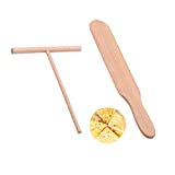 Wooden Crepe Spatula and crepe spreader Wooden Spatula Set Perfect Size to Fit Medium Crepe Pan 100% Natural Beechwood Crepe Spreader and Spatula for Cooking (m01)