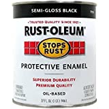 Rust-Oleum 7798502 Stops Rust Brush On Paint, Quart, Semi-Gloss Black