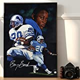 CanvasWallCraft poster, compatible with Barry Sanders - Barry Sanders autograph wall art - Barry Sanders poster, picture, photo print - coach football gift