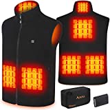 Heated Vest for Men, Adukii Polar Fleece Mens Heated Vest, USB Charging Lightweight Rechargeable Heated Vest for Men with Battery Pack 10000mAh & Laundry Bag,Suitable for Fishing, Hunting, Skiing and Other Outdoor Activities | SIZE XXL