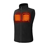 ORORO Men's Fleece Heated Vest with Battery Pack(Black, XL)