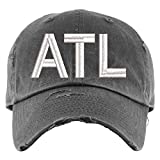 Custom Airport Code Hat | Distressed Baseball Cap OR Ponytail Hat | Custom Embroidered Hat | Block Font