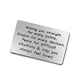 Christian Engraved Wallet Insert Card Blessing Inspirational Gifts for Men Women Wishing You Strength for Every Battle Gift Religious Card Christmas Birthday Graduation Gifts for Him and Her