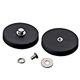 MUTUACTOR 2Pack 100lb Anti-Scratch Neodymium Rubber Coated Magnet for Off-Road Vehicle Lighting,Outdoors Level Strong Magnetic Base with # M8 Female Thread for Led Working/Signal Lights,Antenna