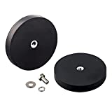 MUTUACTOR 62LB Anti-Scratch Neodymium Rubber Coated Magnet with M6 Female Thread, Non-Slip Strong Monting Magnet for Led Lighting Bar, Signal Lighting , Tools , Flag …