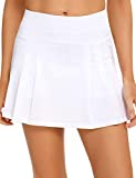 EISHOPEER Short Skirts for Women Athletic Tennis Skirt High Waisted Golf Skorts Workout Running Skirts White M