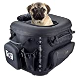 Goldfire Pet Carrier Portable Weather Resistant Motorcycle Dog/Cat Carrier Crate for Street Glide Road King with Luggage Rack or Passenger Seat with Sissy Bar Straps ATV Touring Trike Models(Black)
