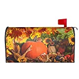 Ouqiuwa Leaves Thanksgiving Pumpkin Welcome Magnetic Mailbox Cover, Mailbox Wrap Decorative for Garden Yard Home 21x18 in