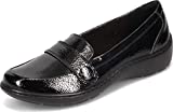 Clarks Cora Daisy Black Synthetic Crinkle Patent 6.5 B (M)