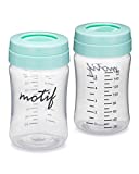 Motif Medical, Breast Milk Storage and Collection Bottles with Sealing Disc, BPA-Free Plastic, Compatible with Motif Medical Luna Breast Pump - Pale Green, 160ml