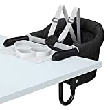 Hook On Chair, Fold-Flat Storage and Tight Fixing Clip on Table High Chair, Removable Seat Cushion, Fast Table Chair with Dining Tray Plus