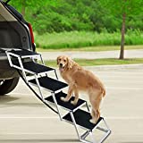 Dog Car Stairs for Large Dogs SUV, Foldable Dog Car Steps Nonslip Surface, Portable Dog Ramps for Large Dogs SUV, Lightweight Sturdy Pet Ladder Large Dogs Up to 200lbs for High Beds, Trucks, Vehicle