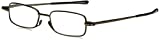 Foster Grant Gavin Fold Flat Reading Glasses Rectangular, Gunmetal/Transparent, 48 mm + 2