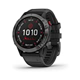 Garmin fenix 6 Pro Solar, Multisport GPS Watch with Solar Charging Capabilities, Advanced Training Features and Data, Slate Gray with Black Band