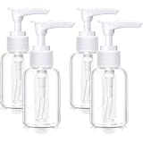 Transparent Travel Bottles Pump Bottle Lotion Dispenser Bottle, 4 Pieces (50 ml, White)