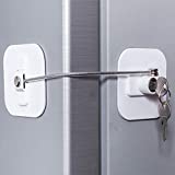 Fridge Lock,Refrigerator Locks,Freezer Lock with Key for Child Safety,Locks to Lock Fridge and Cabinets (White Fridge Lock-1Pack)