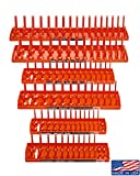 Hansen Global 92002 SAE & Metric, 2-Row Socket Tray Set - 6-Pieces, Orange