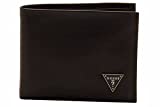 Guess Men's Leather Passcase Wallet, Black Plaque, One Size