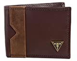 Guess Men's Brown Leather Billfold Brown Wallet